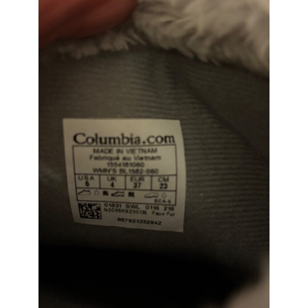 Columbia Gray Suede Fur Top Winter Warm Snow Boots Women’s Size 6 - Picture 12 of 12